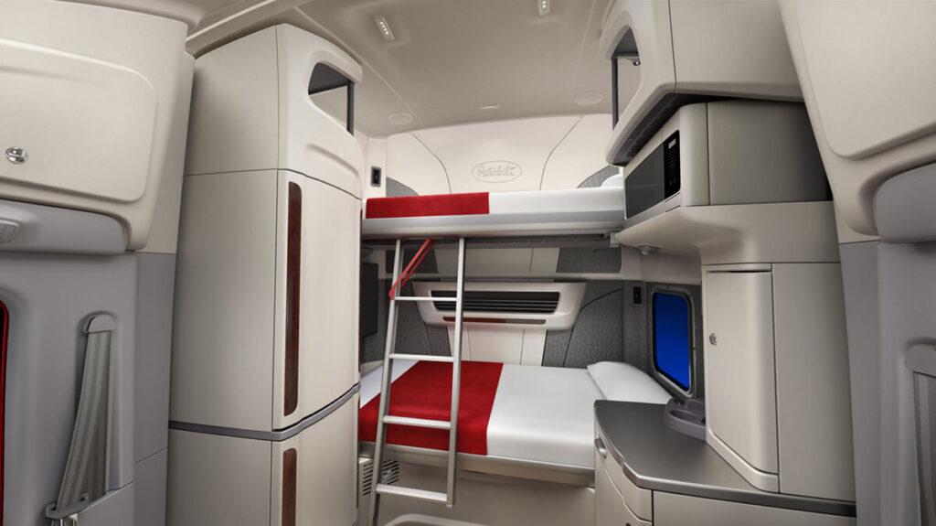 Interior of Peterbilt 579 Ultraloft Sleeper Cab