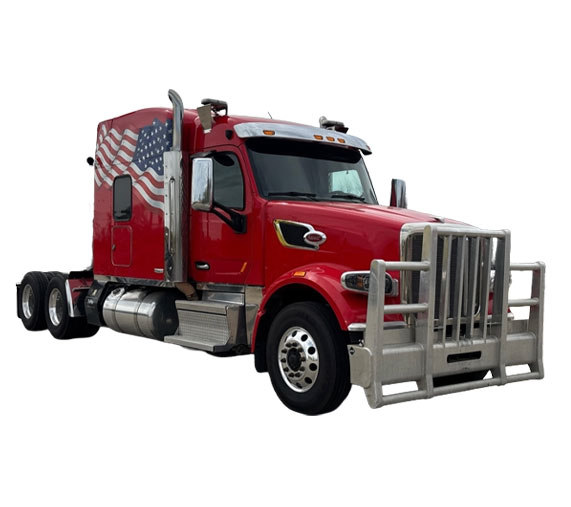 Red 2022 Peterbilt 567