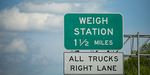 DOT Blitz Week 2025 - highway sign for weigh station