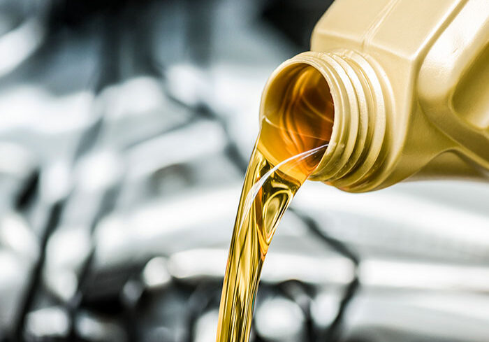 motor oil being poured