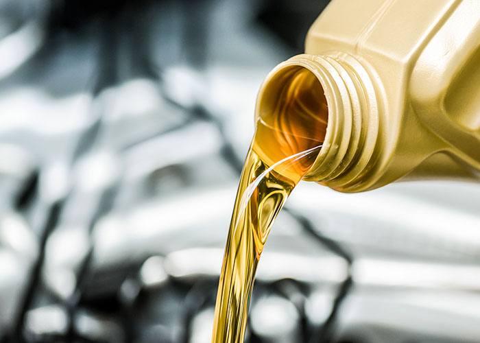 motor oil being poured