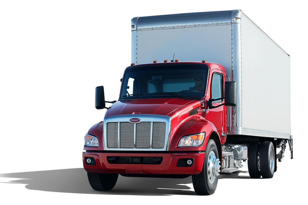 Red Peterbilt 539 Box Truck